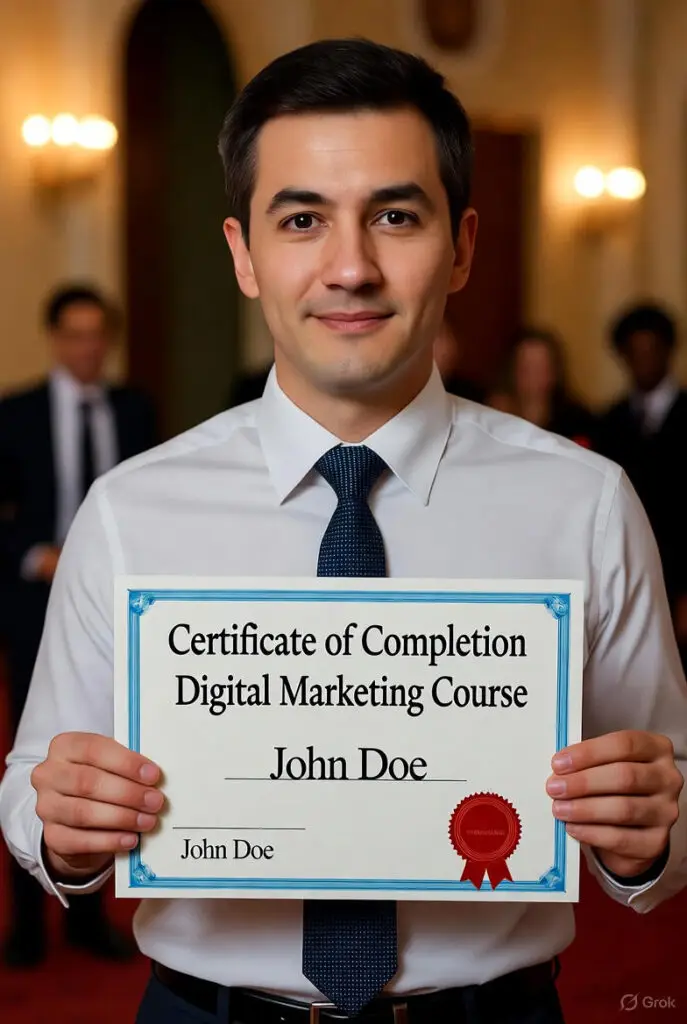 Best Digital Marketing Institute. Certificate ceremony.